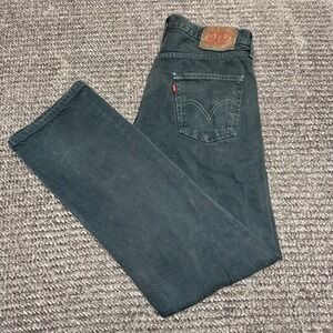 Levis 501 Mens Jeans 33x32 Straight Leg Button Fly Dark Gray Denim Y2K Vintage
